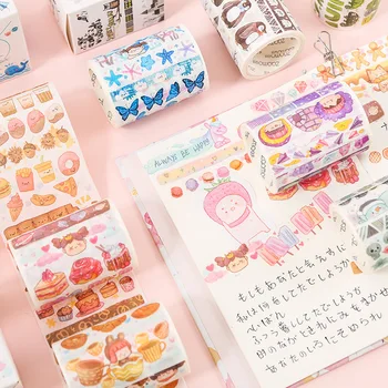 

Cartoon Food Animal Washi Tape Cute DIY Decoration Sticker Scrapbooking Diary Adhesive Masking Tape stationery school supply