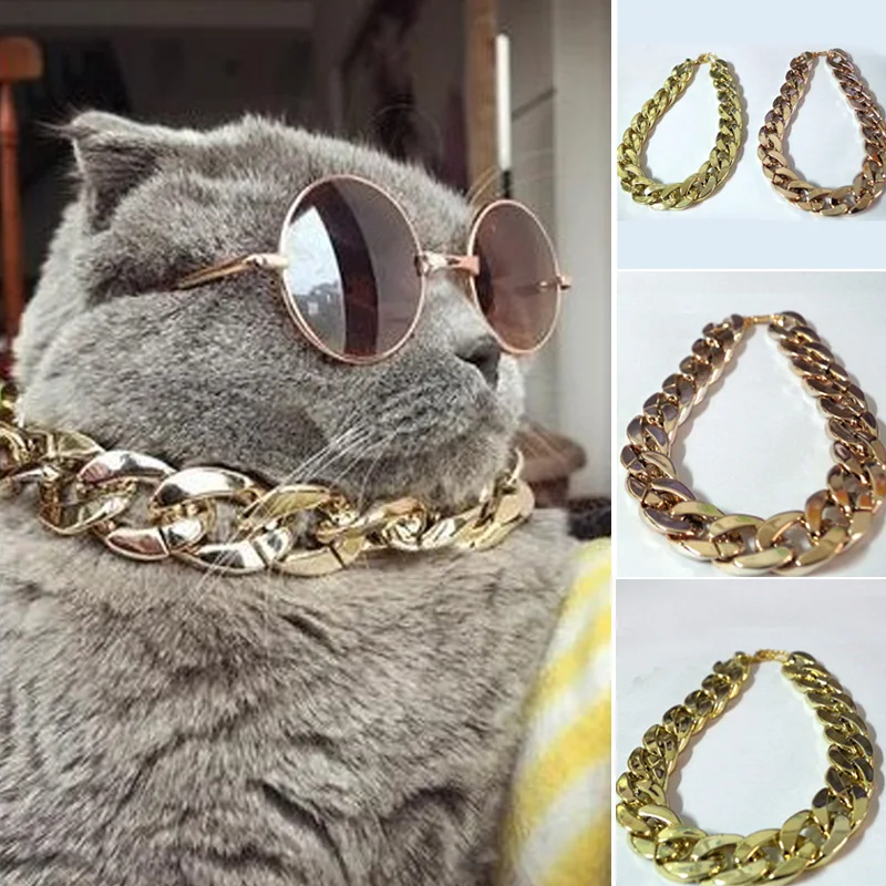 Регулируемый Панк позолоченный ошейник для щенков, собак, домашних животных, безопасный тренировочный ошейник, 1 шт