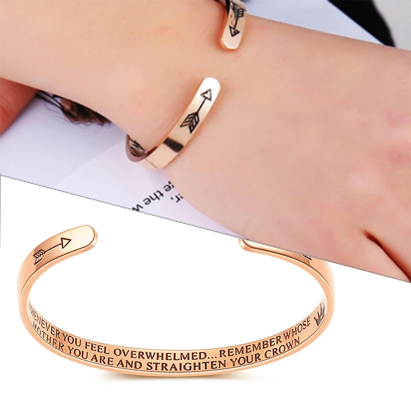 

Custom Letter Bracelet For Women Best Friends 3 Colors Stainless Steel Engrave Inspirational Name Bangle Arrow Jewelry SKQIR