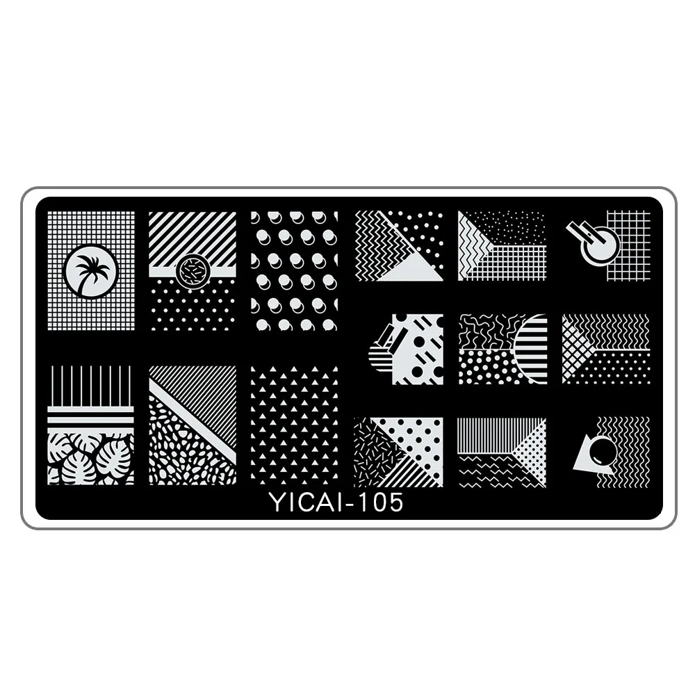 1 шт 12,5*6,5 см шаблон для штемпеля с белой задней панелью мульти-изображения пластины для штамповки ногтей изображения пластины для штамповки YICAI60-106