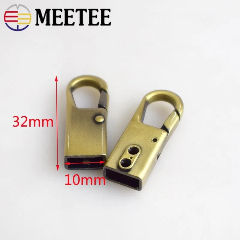 5/10 шт. Meetee 10 мм Сумка на ремешке с металлической пряжкой защелкивающийся крючок