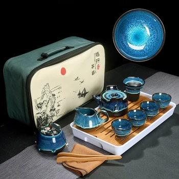 Conjunto de Chá Chinês Azul Âmbar
