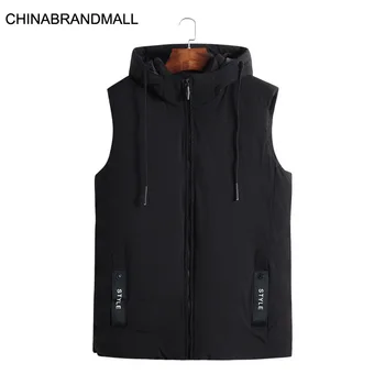 

Men Plus Fat Plus Size Leisure With Cap Cotton Waistcoat Male Fat Man Keep Warm Vest