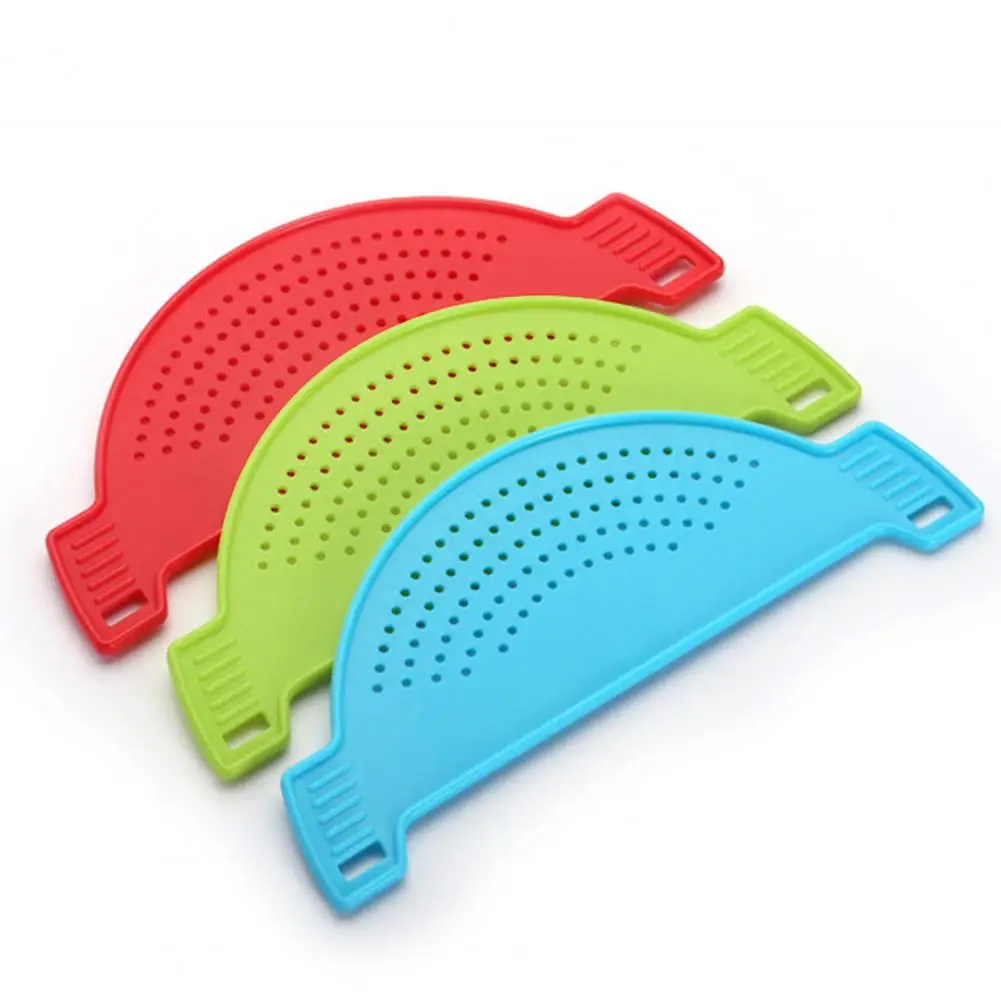 Drainer Board Half Moon Shape Vegetable Washing Heat Resistant Pot Funnel Strainer for Kitchen Gadgets