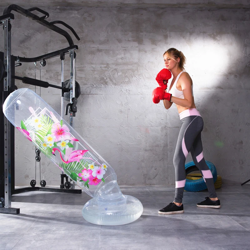New Fashion Women Punching Post Taekwondo Boxing gloves MMA Punching bag muay thai Inflatable Boxing post Training Boxing Ball