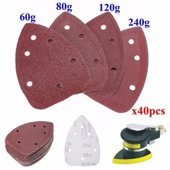 

40PCS 140mm Mouse Sander Pads Sanding Sheets Discs Mixed 10 x 60 80 120 240 Grit