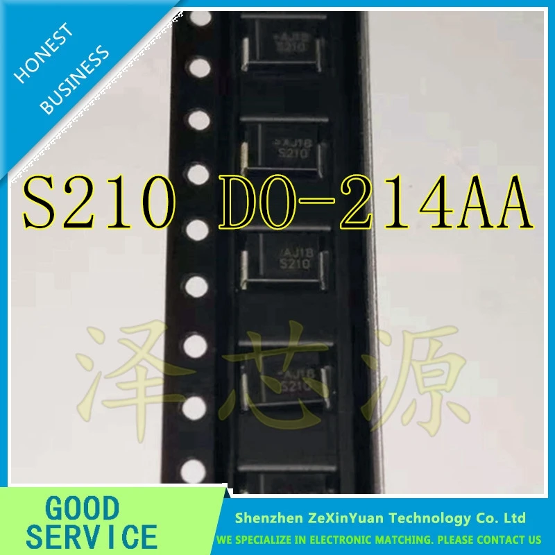 10 шт./лот S210 2A 100V Шоттки Диодная микросхема DO-214AA (SMB) | Электроника