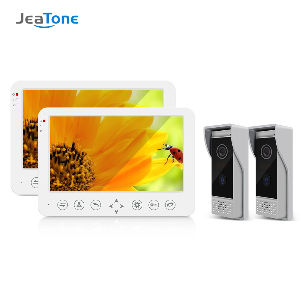 Jeatone 10 Pollici Smart House Collegato Videocitofono Citofono 720P Campanello Esterno Kit Di Sicurezza Domestica Portiere Impermeabile