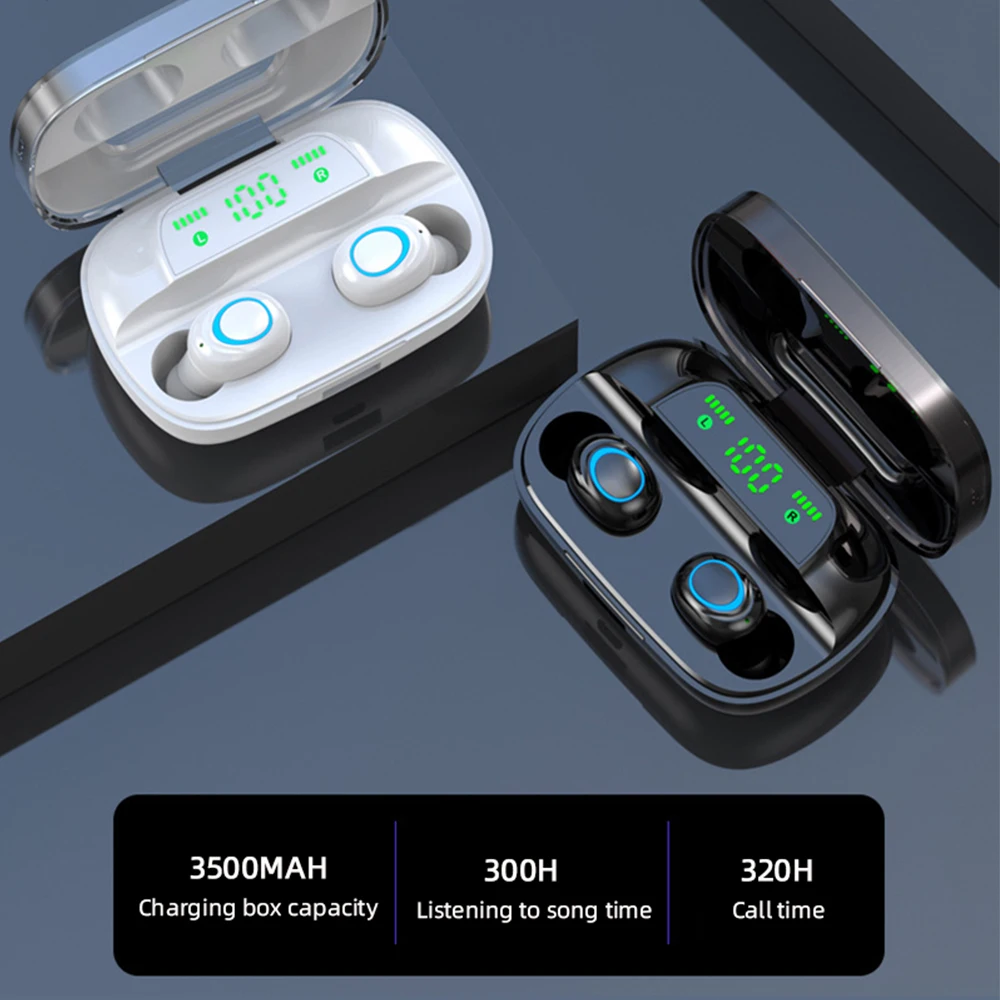 TWS наушники Bluetooth 5,0 Спортивные Беспроводные наушники игровые гарнитуры водонепроницаемые с микрофоном 3500 мАч зарядная коробка для IPhone Xiaomi