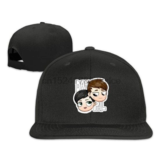 Бейсболка унисекс с анимационным логотипом Дэна и Фила, регулируемая плоская бейсболка в стиле хип-хоп