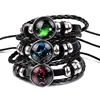 MixMax 12pcs/set 12 Constellations Luminous Handmade Leather Bracelets Snaps Bangles Jewelry Glow in the dark 2