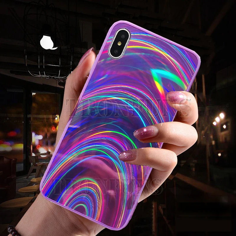 Роскошный 3D радужный чехол для huawei Honor 20i 10i 10 Lite чехол s блестящий чехол с зеркалом для huawei Honor 8X 8A 8S 7C Мягкий ТПУ чехол