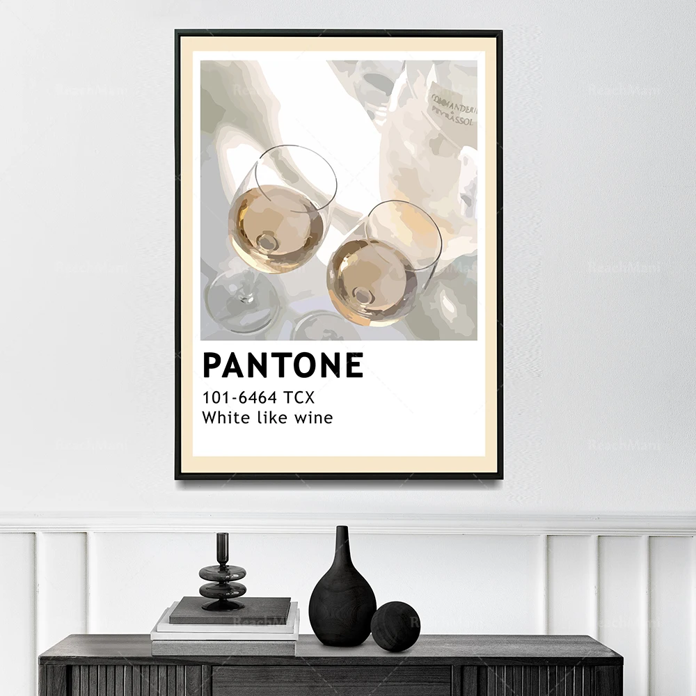 Pantone White Like Wine Poster, Wine Print, Fashion Pantone Print, Wine Lover Print, Poster Estetico, Pantone Wine Vintage Post