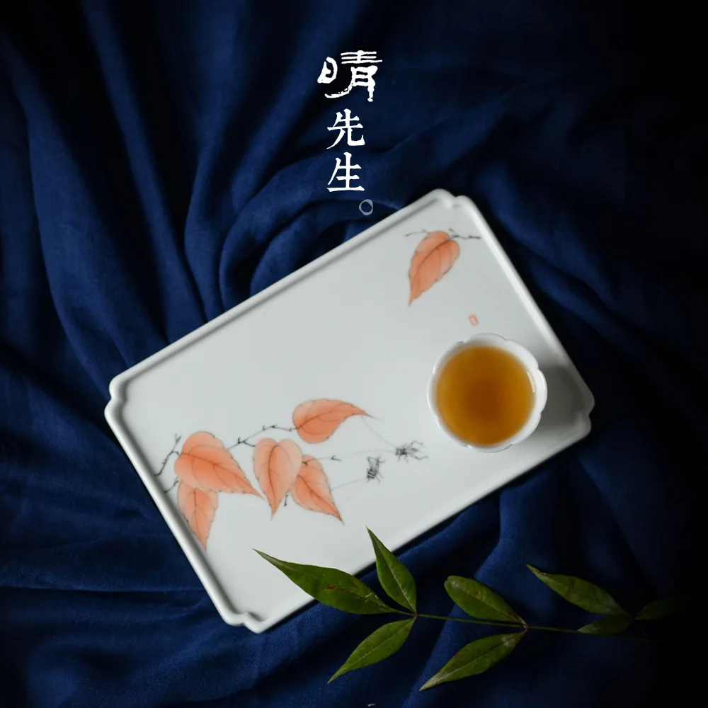 

Jindezhen Pure Hand Glazed Coloured Pot Bearing Jindezhen High White Clay White Porcelain Tea Tray Refreshments Kungfu Online