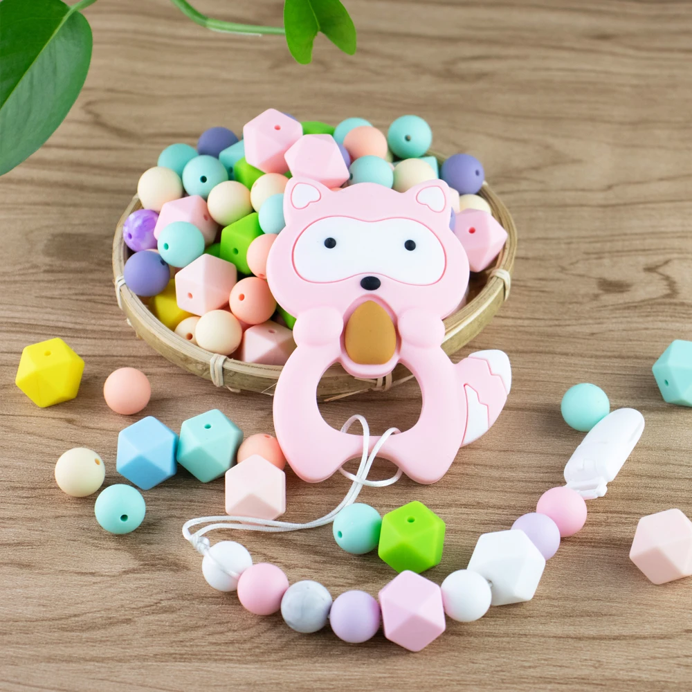 

17mm Silicone Colorful Beads For Baby Teether Teething Chain Baby Infant Newborn Gift Chew Toys BPA Free Food Grade Silicone