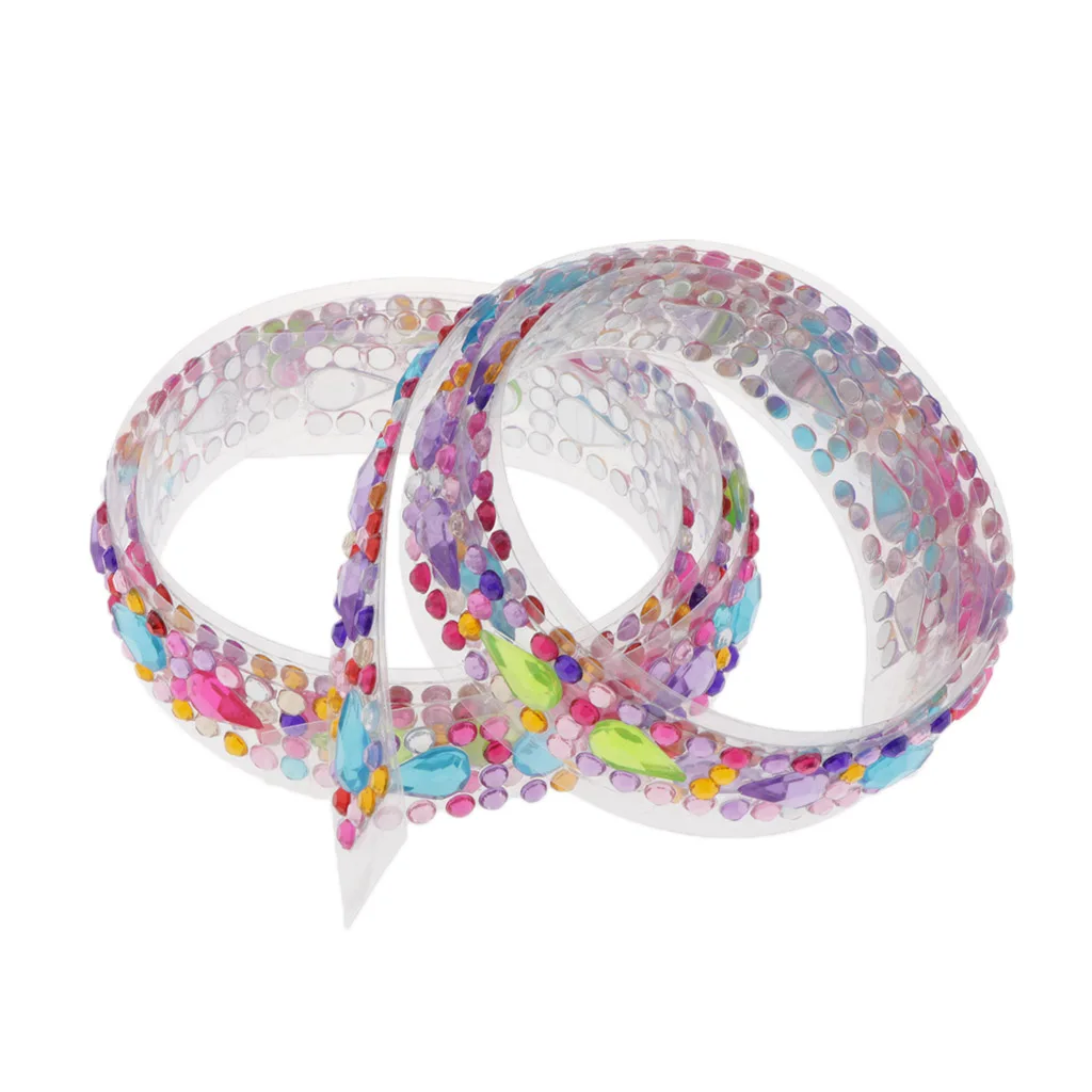 2Roll Bling Rhinestone Crystal Sticker Tape Decal Sheet Car Tablet Phone Decors