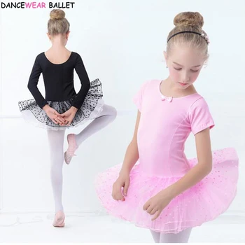 

Professional Girls Ballet Tutu Dress Child Kids Gymnastics Leotards With Tulle Skirt Pink Dance Ballet Costumes With Dot Tutus