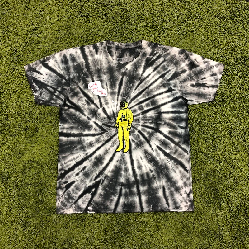 Трэвиса Скотта Astroworld Festival Run Tie Dye Футболка мужская и женская ASTROWORLD уличная хип-хоп Футболка Трэвиса Скотта