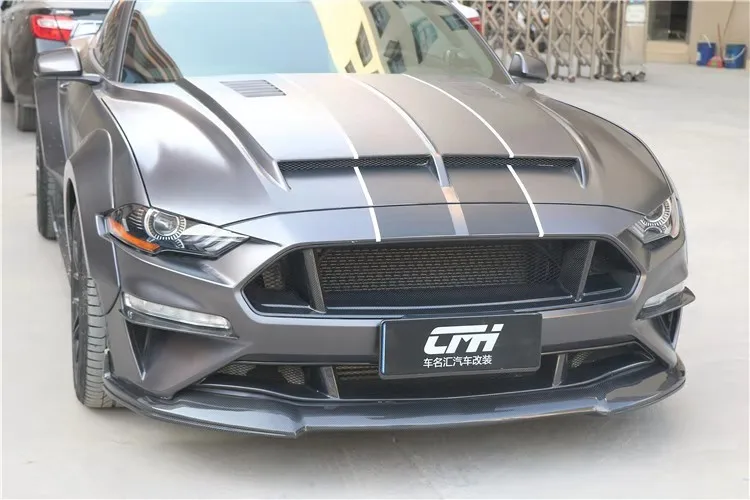 Carbon Fiber Front Bumper Lip Spoiler Auto Car Diffuser Fits For Ford Mustang