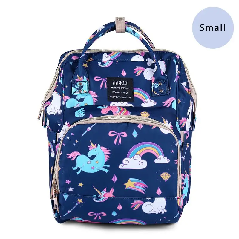Мягкий подгузник, сумка-рюкзак для мам, дорожная Водонепроницаемая большая сумка для прогулок, сумка для беременных, сумка для пеленания, Детская сумка - Цвет: Blue Rainbow Horse