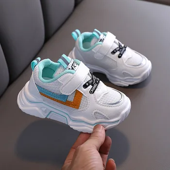 

2020 New Kids Shoes For Girls Toddler Boy Sneakers Lace Up Design Mesh Breathable Children Tennis Fashion Little Baby Shoes