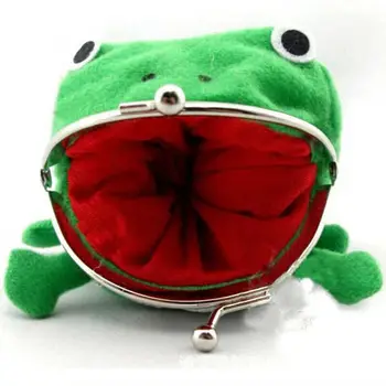 

1PCS Cartoon Frog Coin Purse Wallet Manga Shape Fluff Clutch Cosplay Green