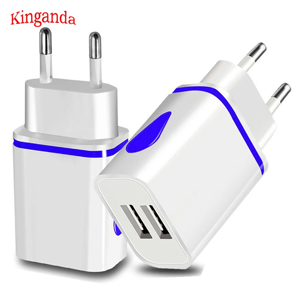 

2 Ports LED USB Charger For Xiaomi Redmi Note 7 Samsung Tablets EU Plug Charging Adapter Mobile Phone Charger USB Wall Chargers