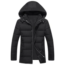 Новинка, толстое мужское зимнее пальто размера плюс со съемным капюшоном