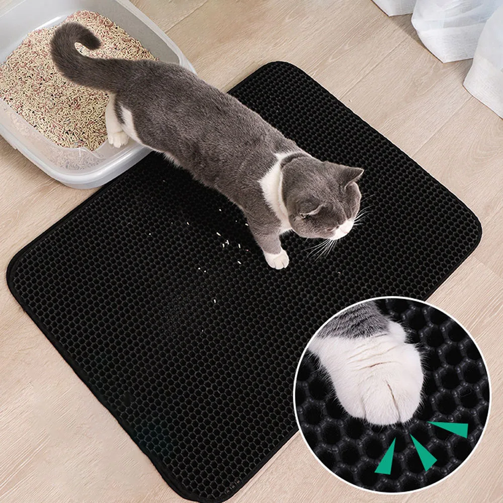 

Pet Cat Litter Mat EVA Double-Layer Cat Litter Trapper Mats with Waterproof Bottom Non-slip Pet Litter Cat Mat Layer kattenmand