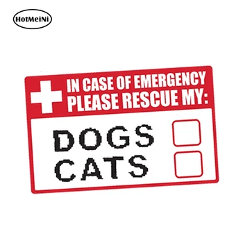 

HotMeiNi 13cm x 8.3cm Car Styling Emergency Pet Rescue DOG CAT Vinyl Decal Sticker First Responder FIRE Safety Car Sticker
