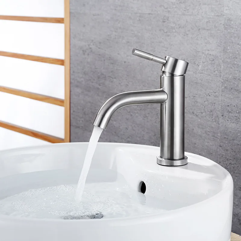 

Hui PA Bathroom Sanitary Ware 304 Stainless Steel Basin Faucet Brushed Faucet Hot And Cold Faucet Manufacturers Wholesale