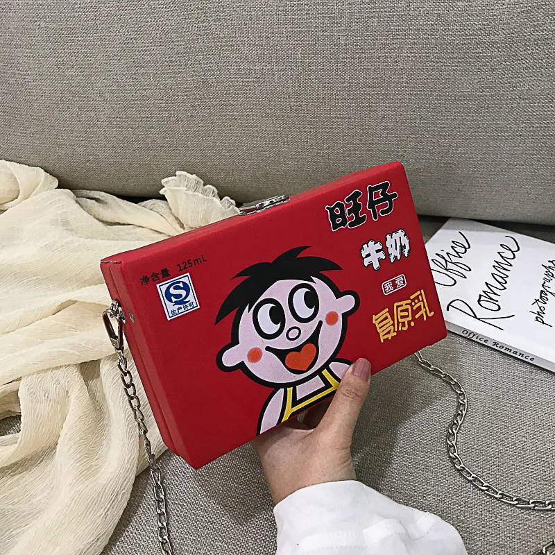 

Network Red Box Bag Cool Potato Chips 2019 New Style Funny Cute Versatile Chain Bag Shoulder Bag Oblique Bag Fashion