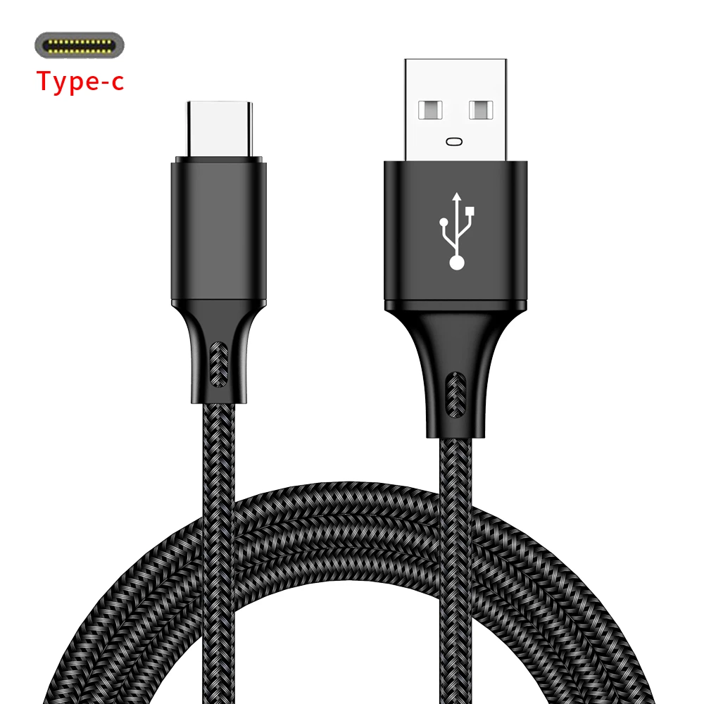 MUSTTRUE type-C кабель USB C кабель для зарядного устройства для samsung s8 s9 xiaomi redmi k20 pro oneplus 7 pro USBC шнур для HUAWEI p30 pro - Цвет: Черный