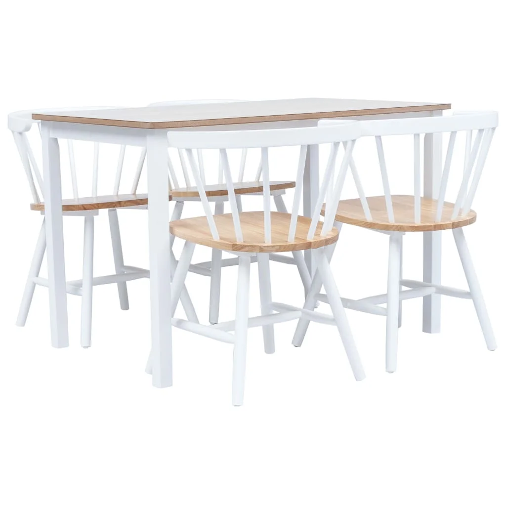 

Modern Dining Table and Dining Chairs for Dining Rooms Furniture VidaXL Dining Room Set 5 Pieces Solid Wood White Brown Rubber