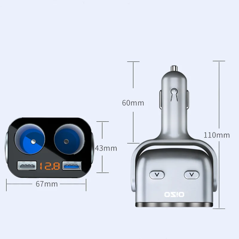 Автомобильный прикуриватель разветвитель гнездо зарядное устройство двойной USB QC 3,0 USB зарядка прикуриватель розетки адаптер питания