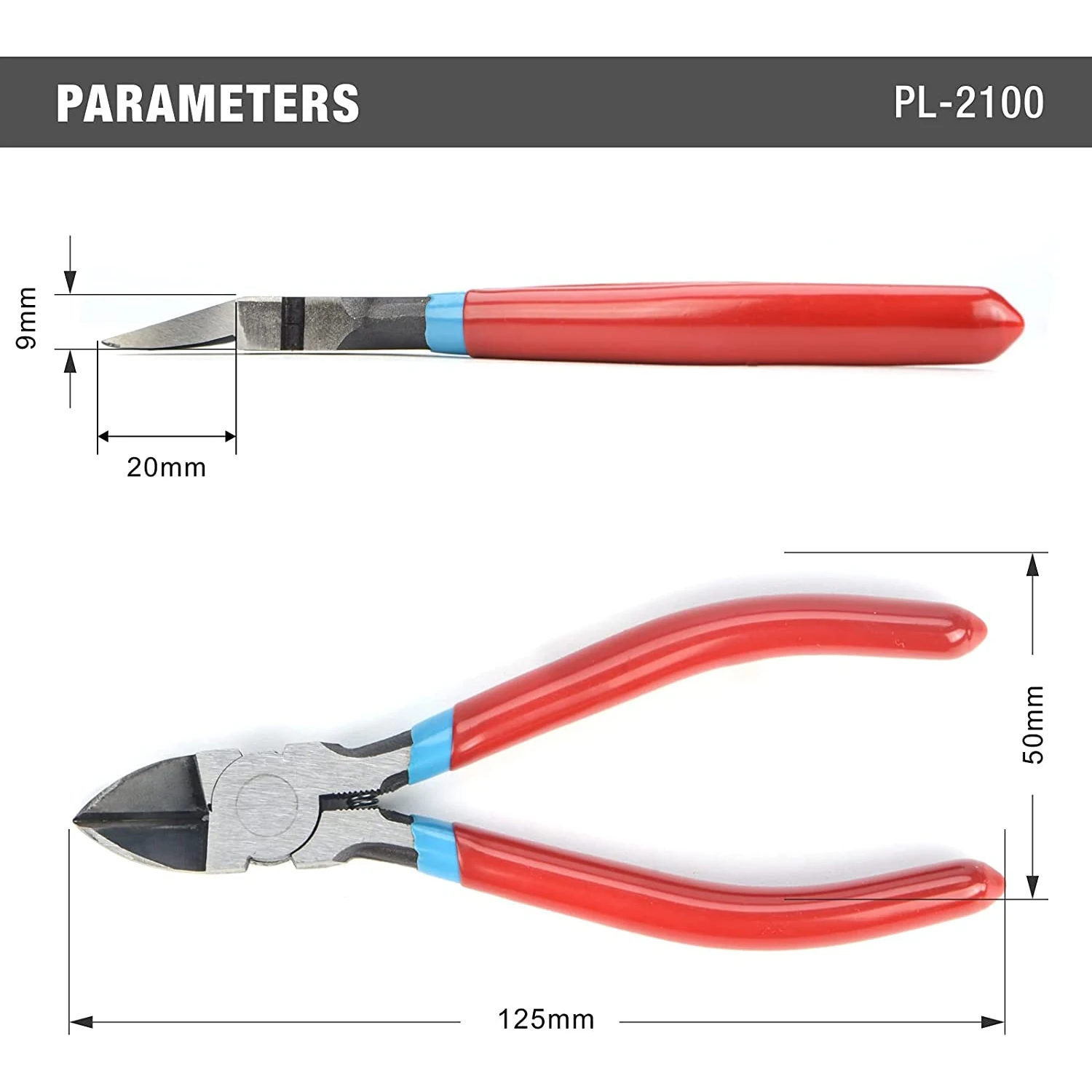 iCrimp PL2100 Diagonal Flush Cutter 5-Inch Side Cutting Pliers Electronics Pliers with Pointed Nose for Reeled Terminals universal pliers hand tools cutting pliers wire cutter wire cutting pliers wire pliers crimping pliers
