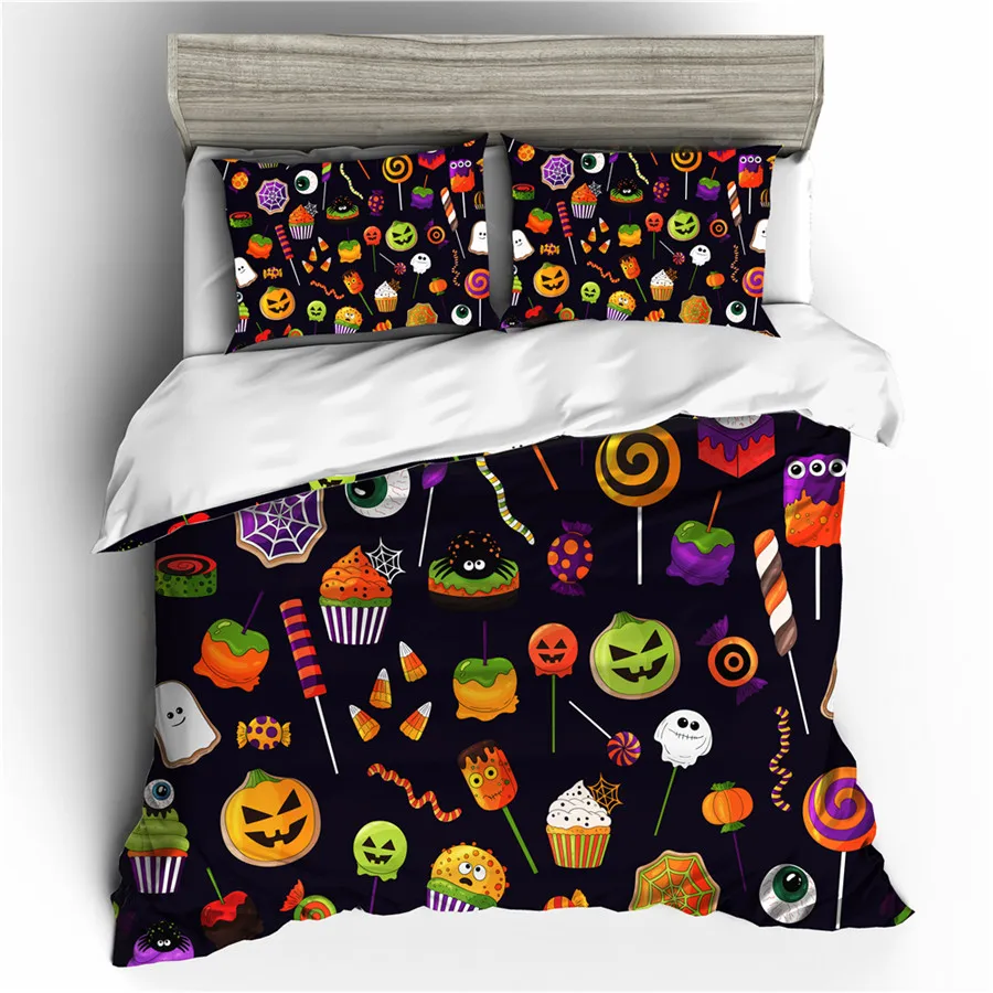 

A Bedding Set 3D Printed Duvet Cover Bed Set Halloween Home Textiles for Adults Bedclothes with Pillowcase #WSJ39