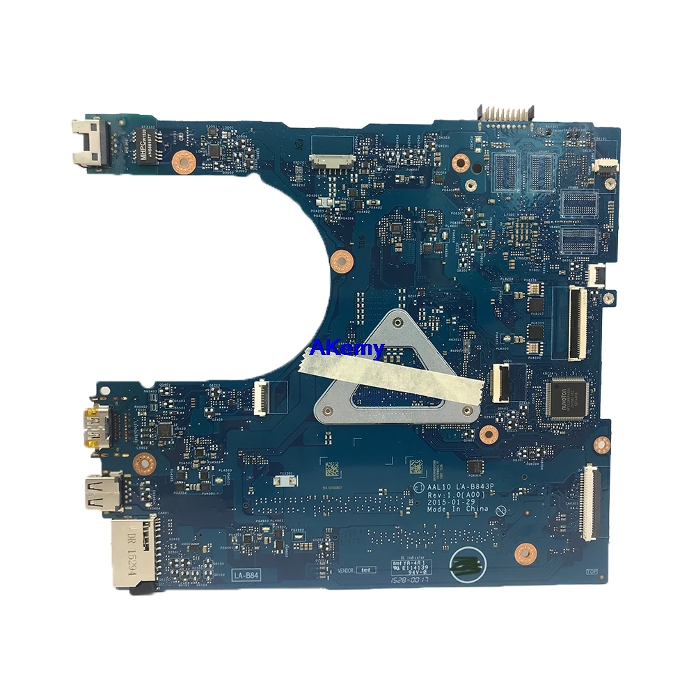 Very best  CN-0R53XF R53XF FOR Dell Inspiron 5458 5558 Laptop Motherboard AAL10 LA-B843P REV:1.0(A00) I5-4210U