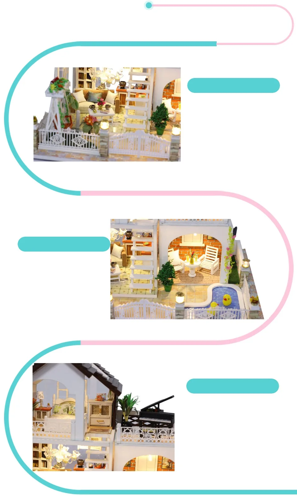 Big Holiday DIY Miniature 3D Villa Kit