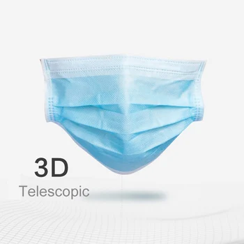 

Safe And Breathable 3-layer Filter Mask Universal Blue Dust-proof Mask Non-woven Disposable Ear Hanging Face Mask