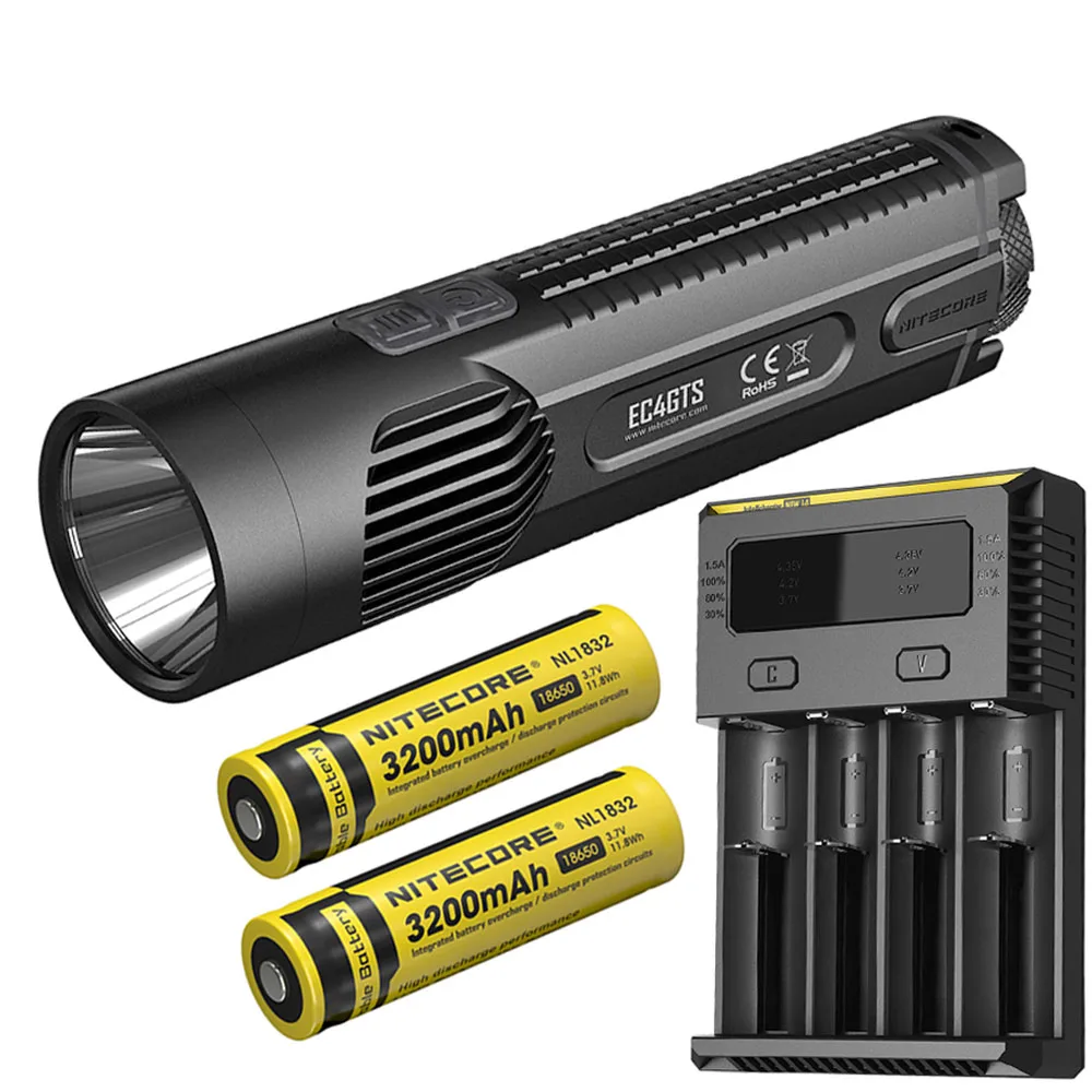 NITECORE EC4GTS фонарик Cree XHP35 HD max 1800 люмен луч бросок 396 м Открытый тактический фонарь ручной фонарь для поиска - Испускаемый цвет: EC4GTS NL1832 I4