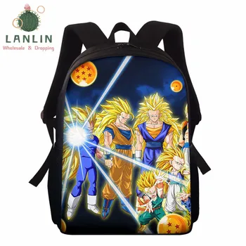 

LANLIN Dragon Ball Z Goku School Backpack Student School Book Bags Cool Boys Travel Backpacks Dragon Ball Z Goku Teens Mochila