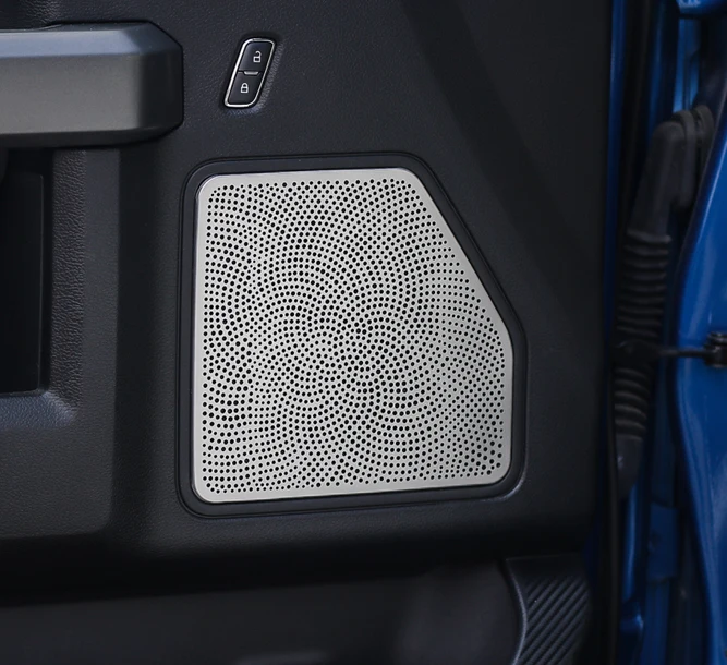 Дверной динамик сетка для Ford F150 аксессуары для салона автомобиля стильные декоративные наклейки алюминиевый сплав серебро 4 шт