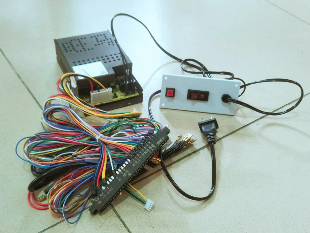 Аркадная игра источник питания комплект 5 V-12 V с 28Р Джем-проволока и выключателями Plug and Play набор «сделай сам» для аркадных игровых автоматов