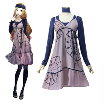 

Persona 5 Cosplay P5 Mifune Chihaya Costume Halloween Daily service school uniform Summer Lady Cartoon printing T-shirt Dress