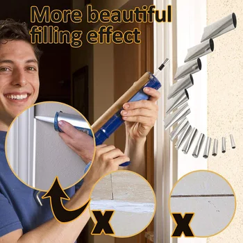 

Perfect Caulking Finisher Kit 14Pcs Caulk Nozzle Applicator Reusable Caulking Finishing Tool TP899