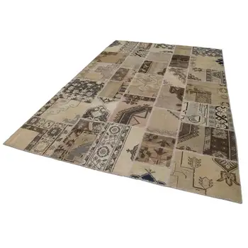 

205x301 Cm Beige Handmade Patchwork Rug-7x10 Ft