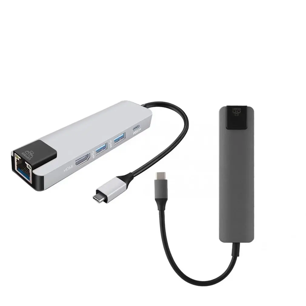 USB C к HDMI 4K+ RJ45 Gigabit Ethernet+ USB 3,1 type C концентратор адаптер Rj45 Lan