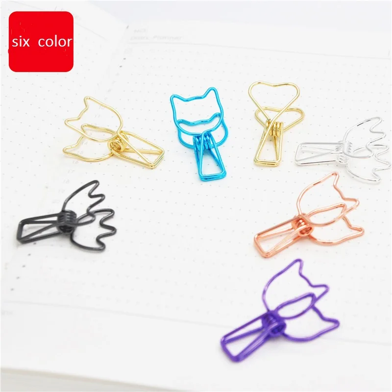 

six color creative metal cute spring clip memo Photo wall floder clamp long tail paperclips lowest price