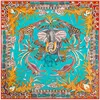 Luxury Brand 100% Twill Silk Scarf Multicolor Horse Square Scarf New Design Print Kerchief Women Neck Shawl Wraps Echarpe 130cm 4